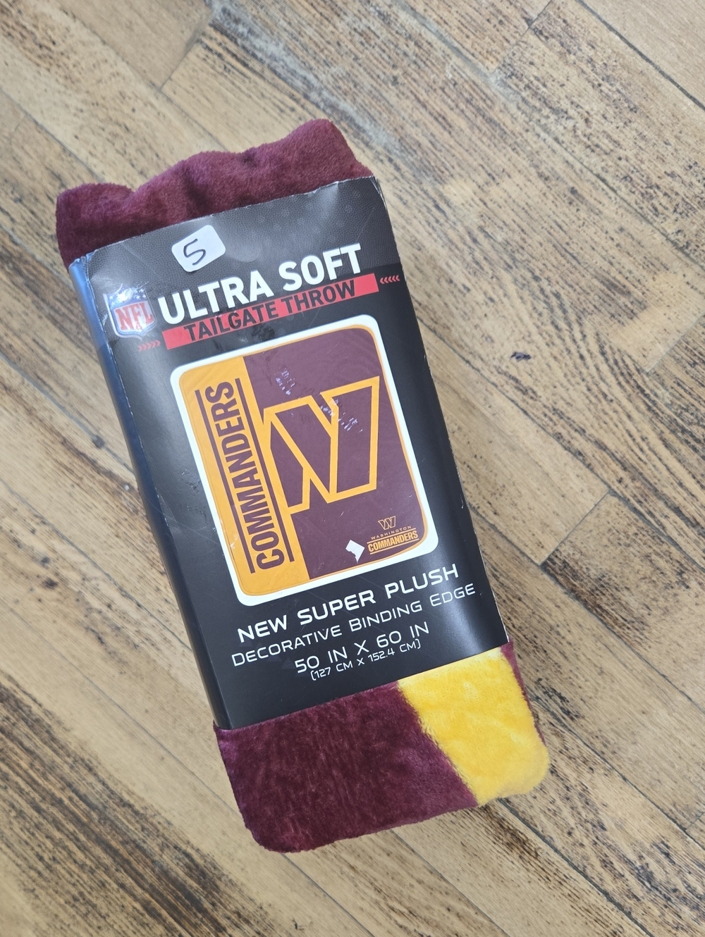 NFL Commanders Plush Throw in Burgundy and Gold